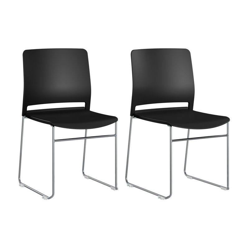 Ensemble de 2 chaises empilables Bush Business Furniture Envision, Noir, noir, noir, noir