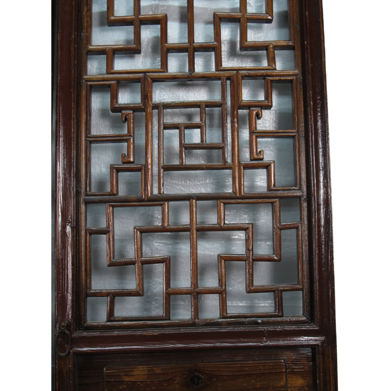 Asian Classic Stained Wood Pivot Screen Doors