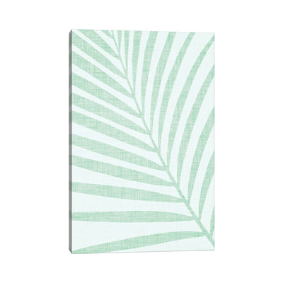 Pastel Palm Leaf - Wrapped Canvas Graphic Art 1 Piece Wrapped Canvas Wall Art
