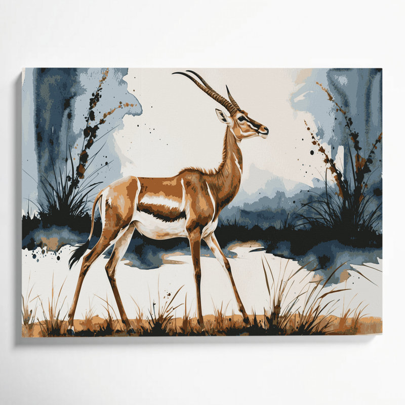 Faune gérenuque sur toile, art mural gris, H 20 po x l 30 po