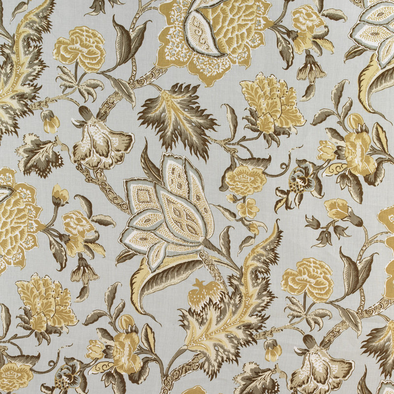 Ceylon Floral Vine Fabric, Mineral 