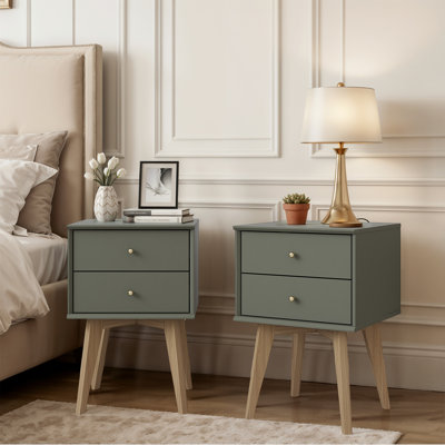 Manufactured Wood Bedside Table Sets of 2