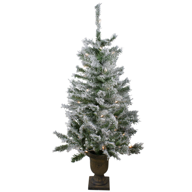 Sapin de Noël artificiel pré-éclairé en pots avec lumières claires 3,5 '