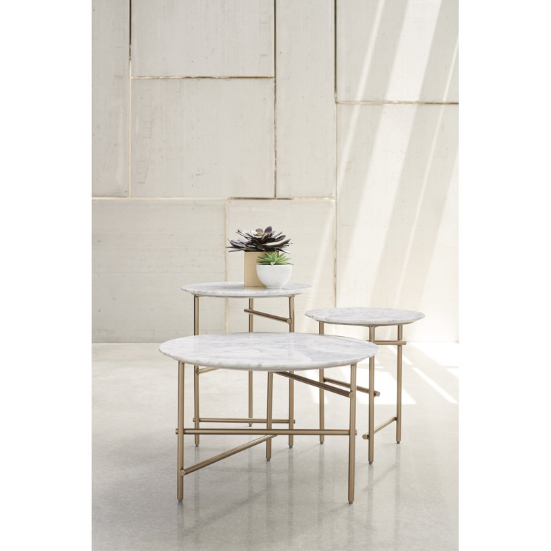 Modern Edge Marble End Table