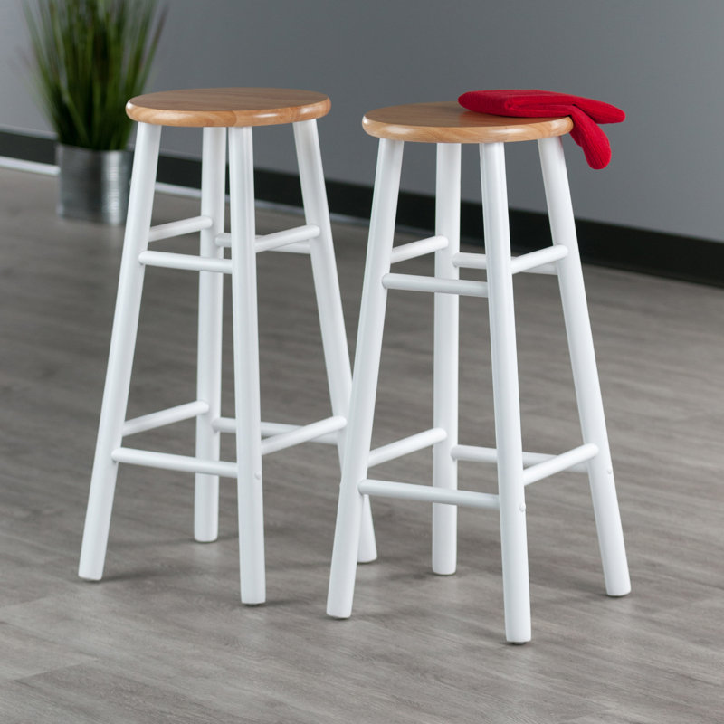 Cherlin 2-Piece Counter Stools, White/Brown, Bar Stool (29” Seat Height)