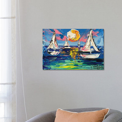 Sailboat Trio 1 Piece Wrapped Canvas Painting