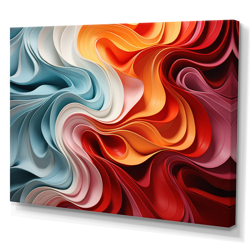 Opt Chromatique Delirium IV - reproduction sur toile, H 34 po x l 44 po x P 1,5 po, Toile tendue