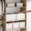 Bacs de rangement en tissu, très grands paniers de rangement pour tablettes, organisateurs de placard et bacs de rangement avec cadre en métal, poignées, couleur naturelle, lot de 2-124511455