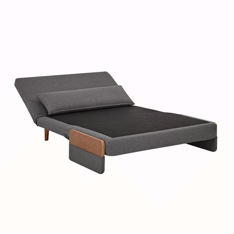 Très grand canapé-lit pliant 3 en 1 - convertible en lit 10 s, dossier réglable à 3 positions, tissu en lin de coton de qualité supérieure, charnières silencieuses, canapé-lit gris peu encombrant pour petit appartement