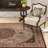 Emanuel Traditional Machine Woven Flatweave Cream and Copper Area Rug with Non Skid Backing-31943116