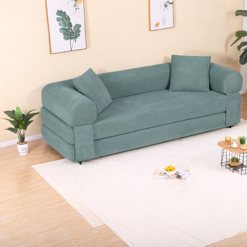 Compression Convertible Sofas, 80 Inch Foam Modern Sleeper for Home