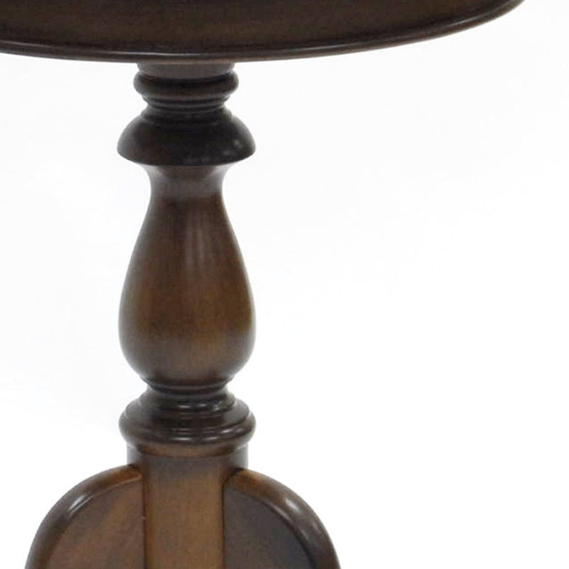Table de bout ronde 25 po en bois manufacturé brun foncé