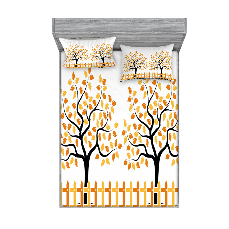 Ensemble de draps Border with Shady, Ensemble de draps pour grand lit avec 2 taies d'or