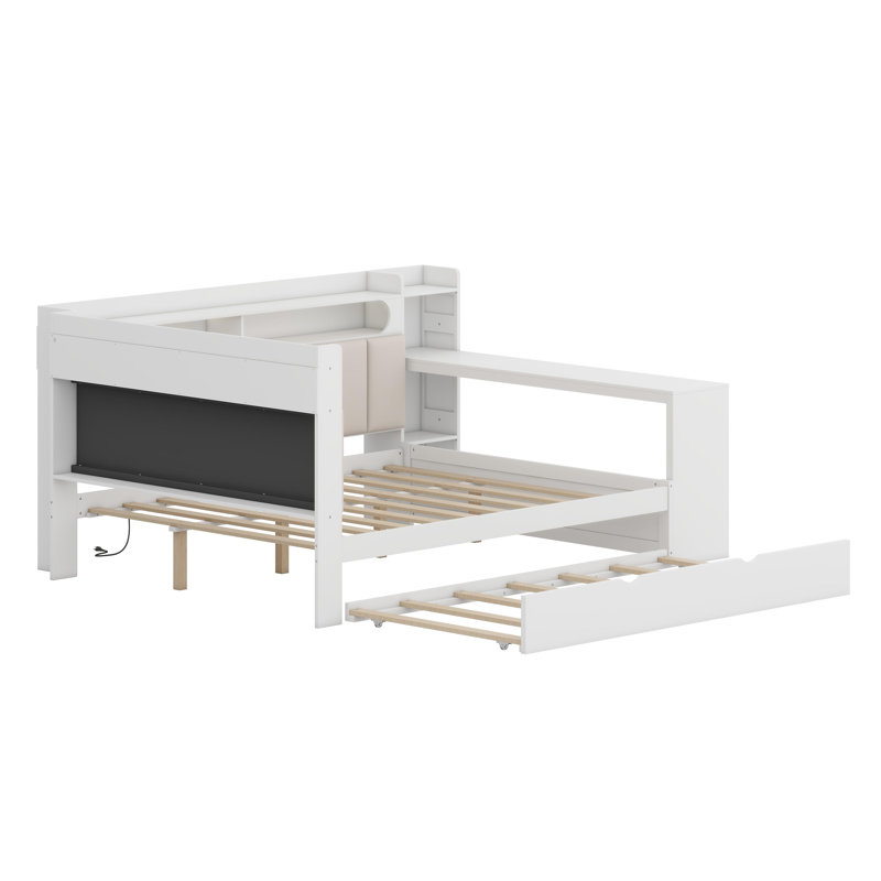 Modern Convertible Sleep Station Featuring Built-in Work Area, Extra Sleeping Deck, Device Charging Ports, Customizable LEDs, and Cushioned Back Support