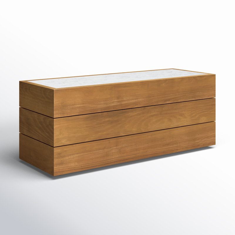 Grant Outdoor Teak Coffee Table, 15.75" H x 14" W x 39" D