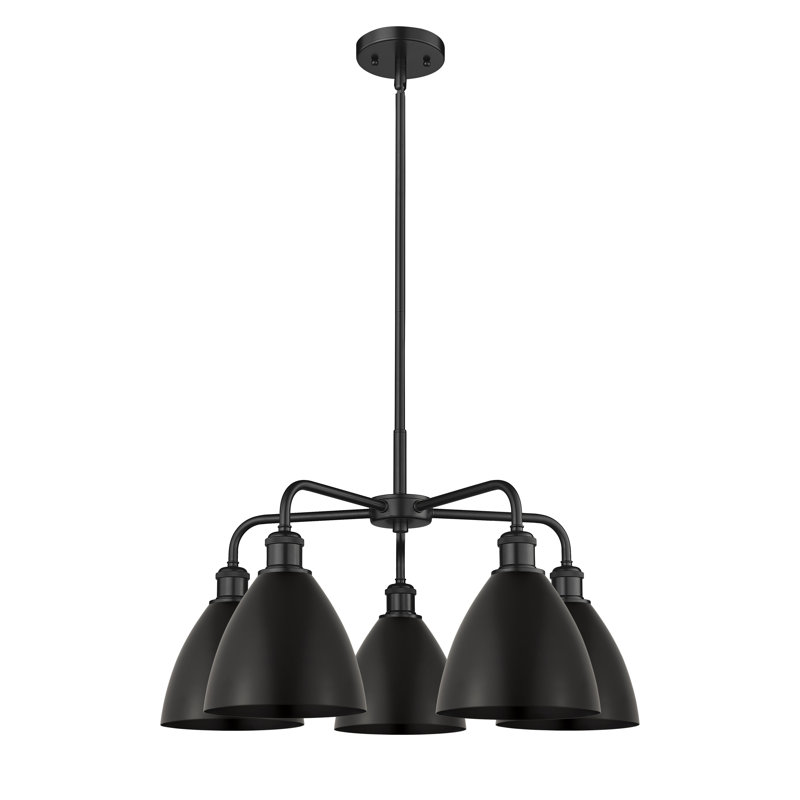 Lustre en dôme à 5 lumières Trickett, Noir mat, Noir mat
