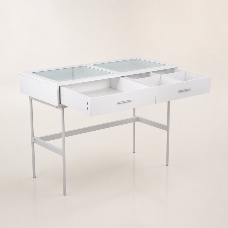 Console contemporaine avec plateau en verre