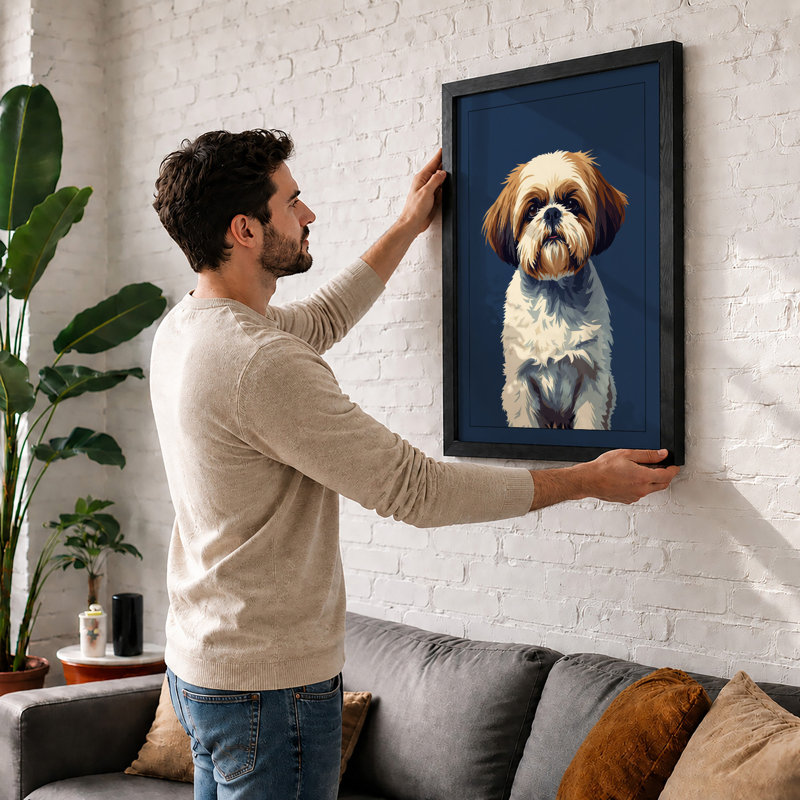 Portrait of a Spaniel Modern - Framed Print, Walnut, A1 - 84.1 x 59.4 cm