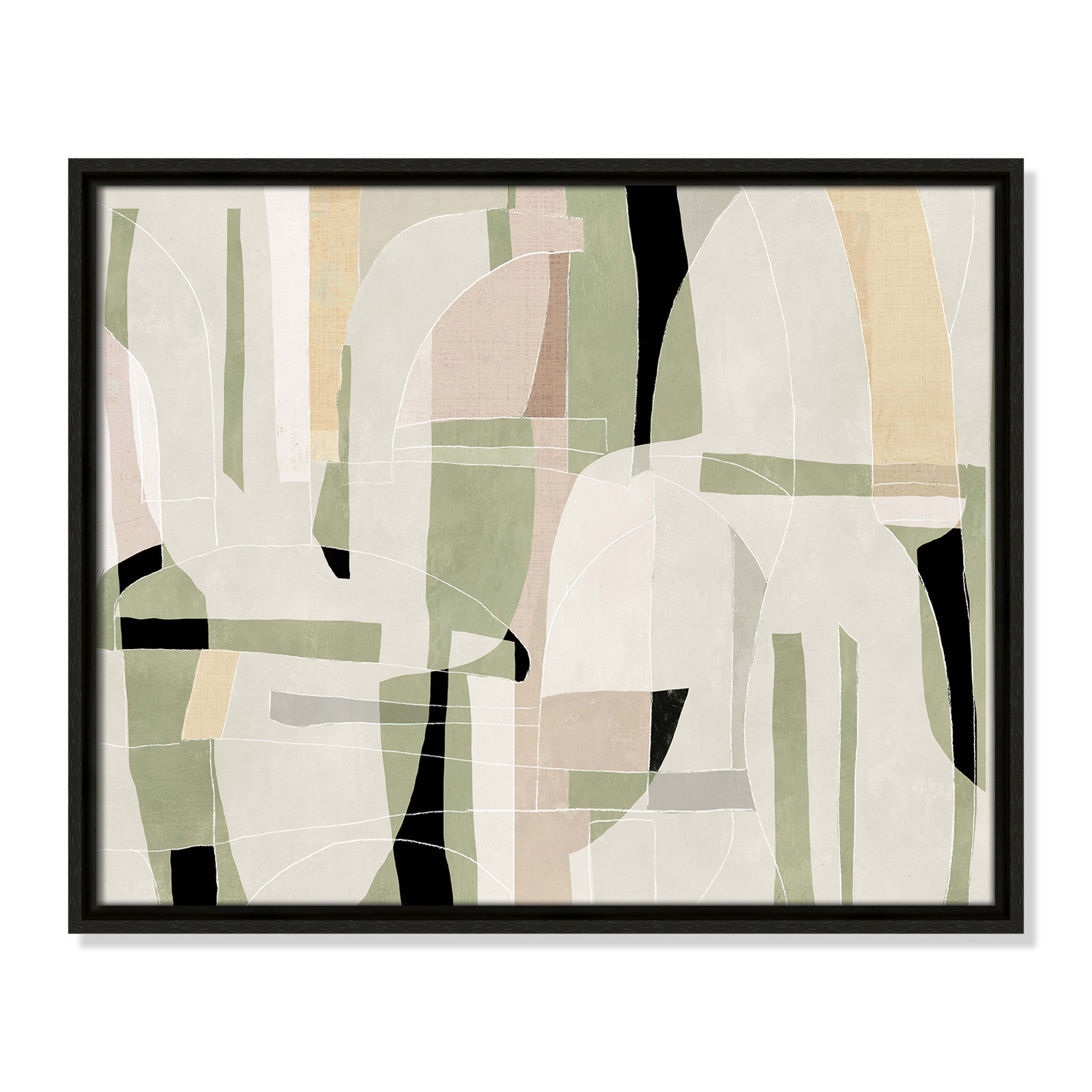 Sunny Barcelona - Floater Frame Canvas, 21.5" W x 17.5" H, Espresso