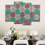 Motif hexagonal abstrait géométrique sur toile, 4 pièces-92899913