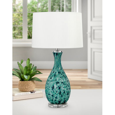 30'' Green Table Lamp Set USB