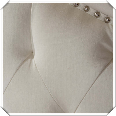 Tufted Upholstered Headboard Metal Legs Nailhead Trim,Queen