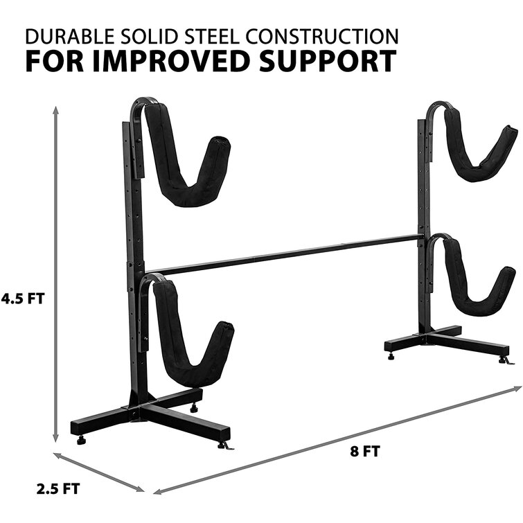 Bonnlo Kayak Stand Freestanding, Storage Rack for Two-Kayak, Canoe