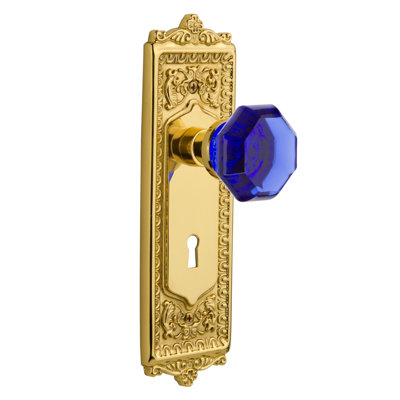 Egg & Dart Plate with Decorative Keyhole and Waldorf Cobalt Door Knob
