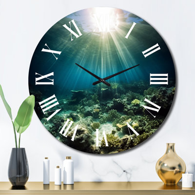 Underwater Coral I - Horloge murale bord de mer