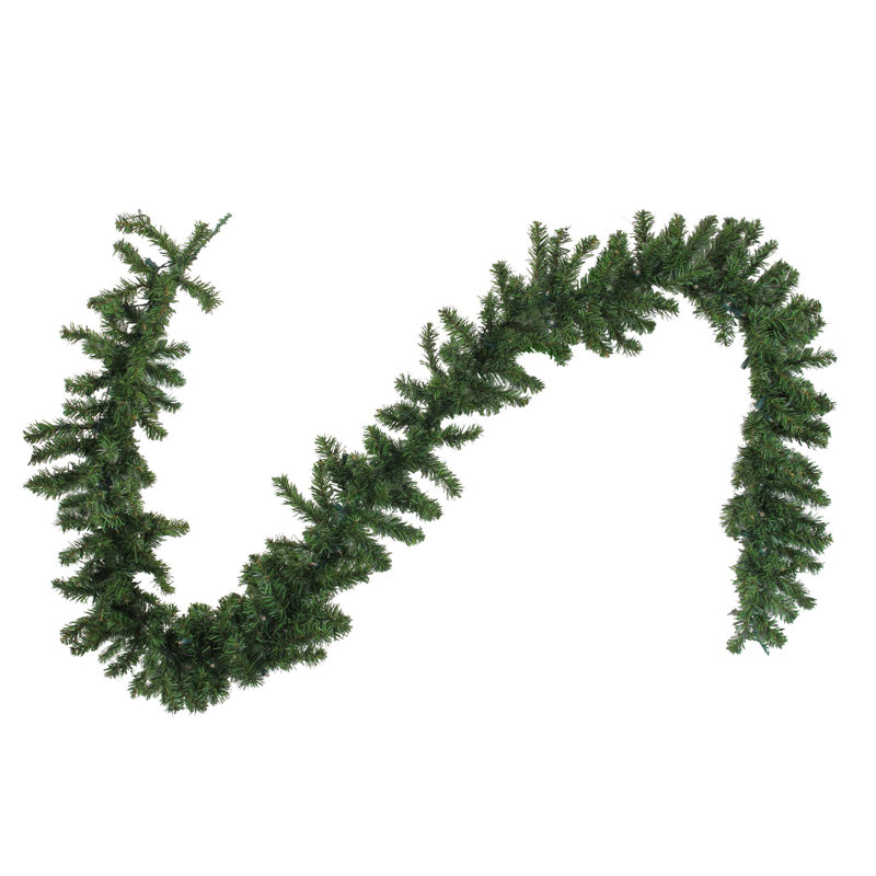 Guirlande de Noël artificielle 9 pi x 10 po DEL, Transparent/blanc