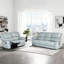 Ensemble de salon inclinable manuel en cuir 2 pièces, conception près du mur, avec siège confortable en mousse et ressorts ensachés-2116303988