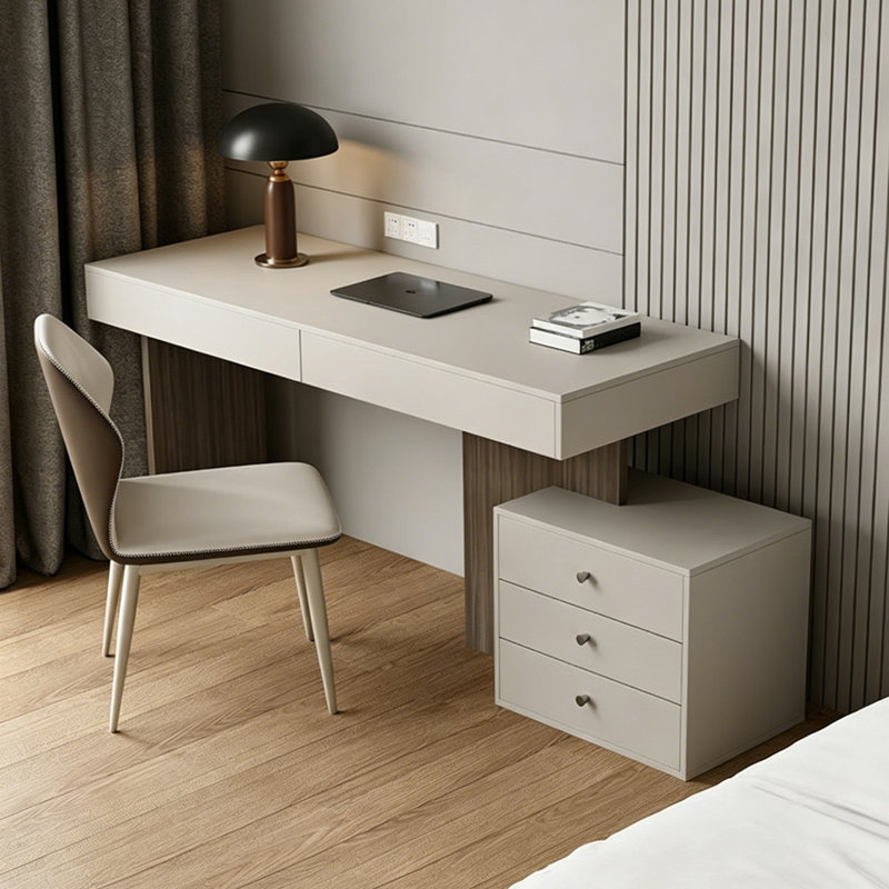 Bureau beige minimaliste 57,09 po, H 29,53 po x l 57,09 po x P 19,69 po