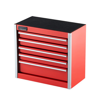 Rangement pour outils en métal 8,6 pouces rouge avec 5 tiroirs, rangement multifonctionnel pour bureau, chambre à coucher, meuble-lavabo et atelier