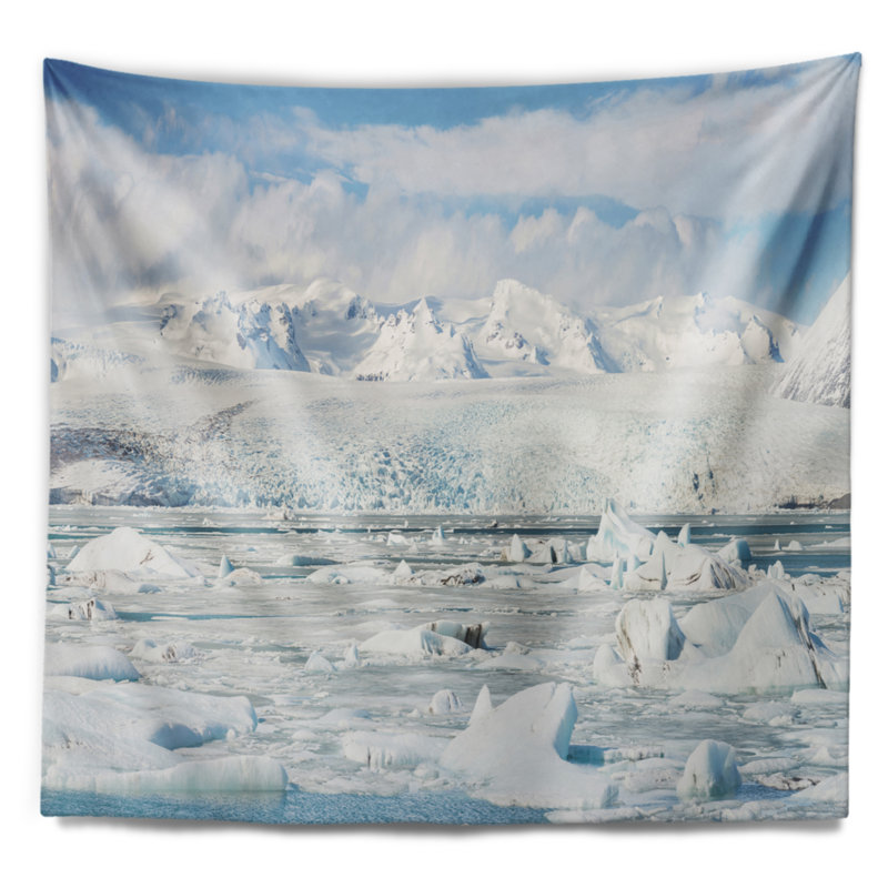 Tapisserie paysage glacier en Islande, H 78 po x l 92 po