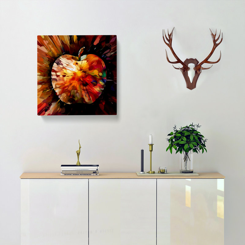 Apple Abstract No.1 - Wrapped Canvas - Framed Print, 50cm H x 50cm W x 3cm D