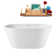 51" Streamline Soaking Glossy White Freestanding Tub and Tray With Internal Drain