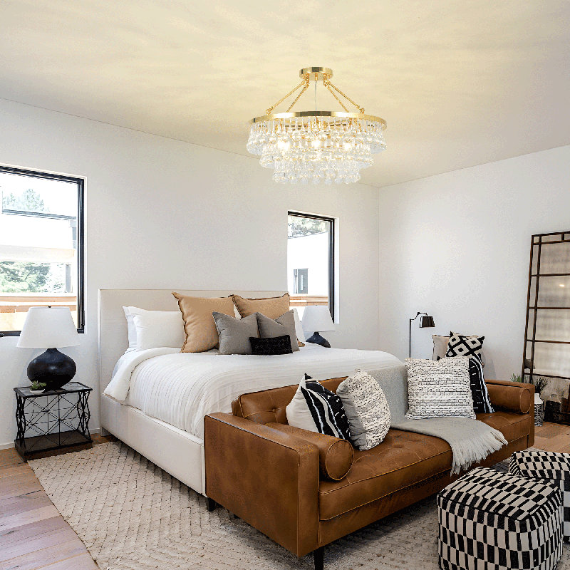  9-light Gold Semi Flush Mount