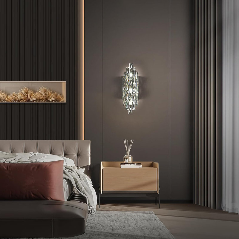 Applique murale en cristal gris fumé - Luminaire de luxe moderne pour l'éclairage intérieur