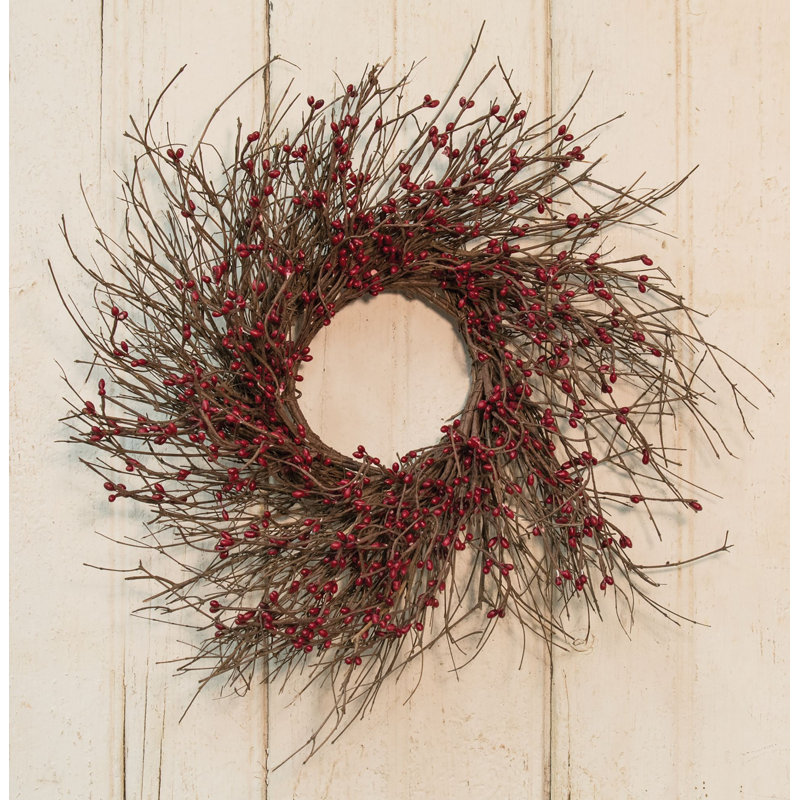 Couronne d'automne à pépins et vignes, H 16 po x l 16 po x P 4 po, Ivoire ivoire