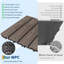 9 tuiles de terrasse WPC 30 x 30 cm, plancher de patio imbriqué grain de bois en 2 D, carreaux d'extérieur à verrouillage en forme de M pour balcon, jardin, bord de piscine, café-129588352
