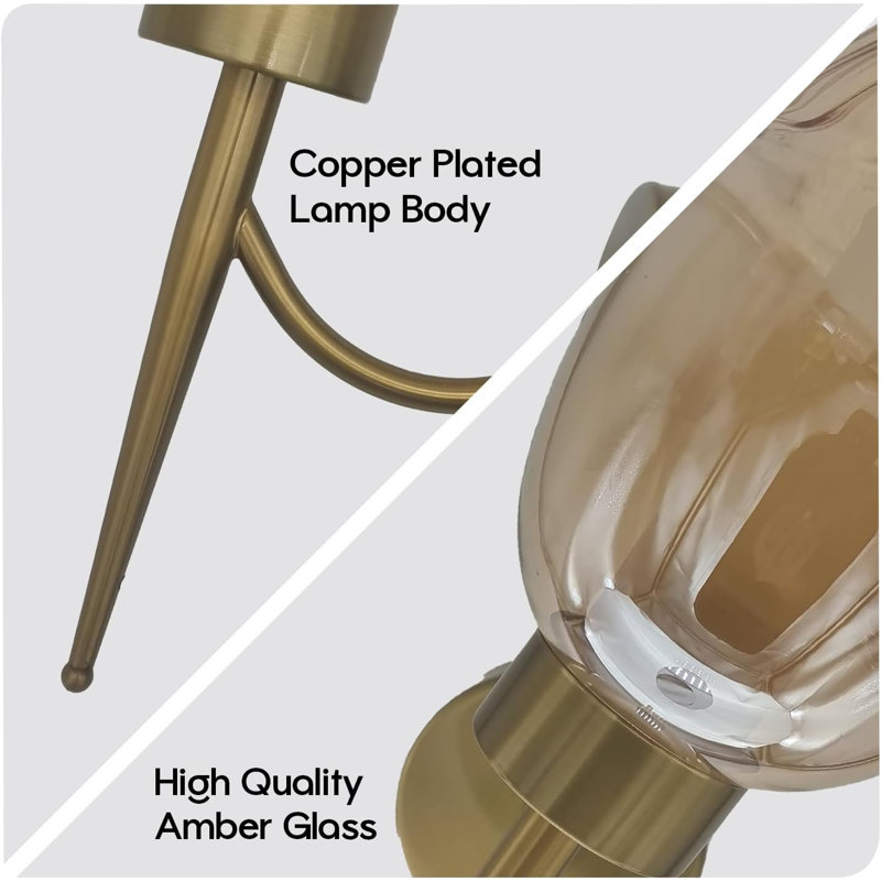 Aletris Glass LED Armed Sconce, Copper, No