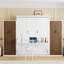 Mur de lit double pleine grandeur avec placards, bureau rabattable et tiroirs Confortable pour économiser de l'espace dans les gymnases à domicile Rangement intégré, structure pliable idéale pour les espaces polyvalents et les petites maisons-1396007905