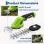 Taille-haie électrique sans fil 2 en 1 et cisaille à gazon - moteur sans brosse 7,2 V, double interrupteur de sécurité, charge de type C, poids léger - noir + vert 2290u