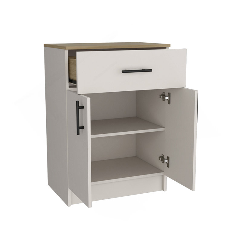 Pantry Cabinet Netal, Kitchen, Ivory / Natural Oak