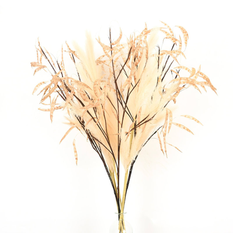 40 po Tige de pulvérisation d'herbe à la ferme Pampas, fausses branches pour décoration de salle à manger, Beige
