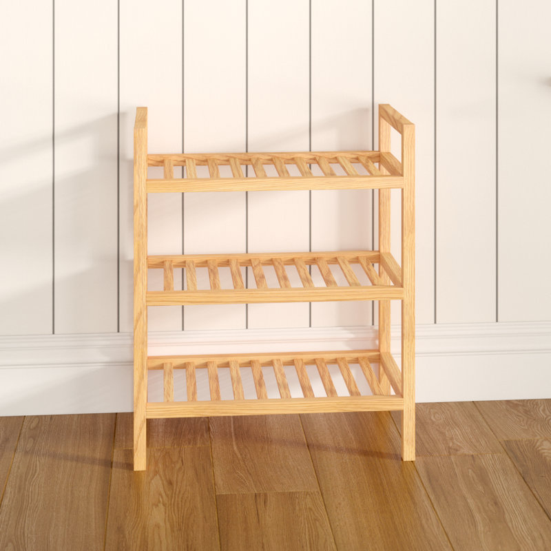 Farris 6 Pair Stackable Solid Wood Shoe Rack