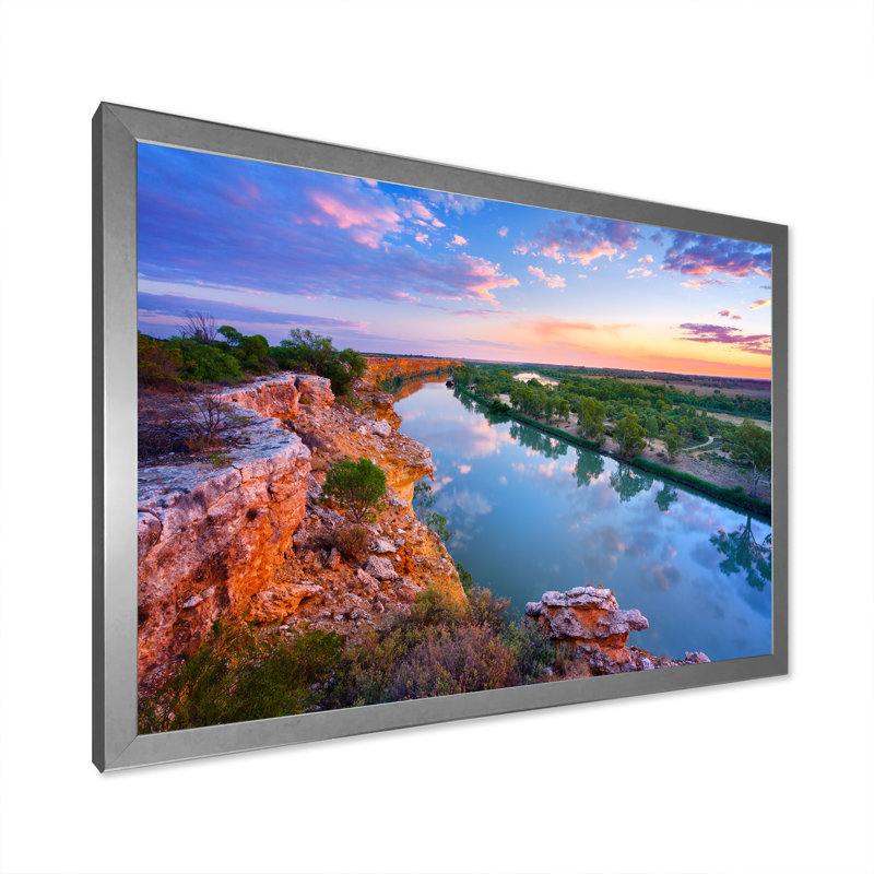 Murray River In Australie II, reproduction d'art sur toile, H 30 po x l 40 po x P 1,5 po, Cadre photo argenté