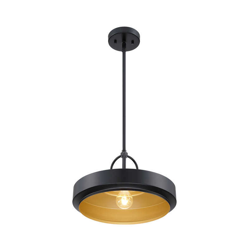 Klavdija 1 - Light Drum Pendant, Matte Black, Black