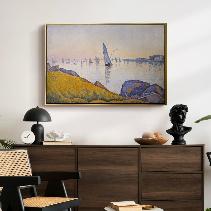 Evening Calm, Concarneau (Opus 220), 1891 - Paul Signac, toile tendue avec châssis, 24 po x 36 po, Doré