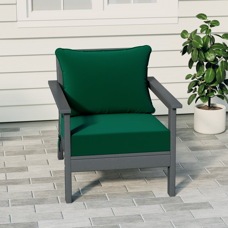 Hydea Deep Seating Chair With Cushions, Green, Gray
